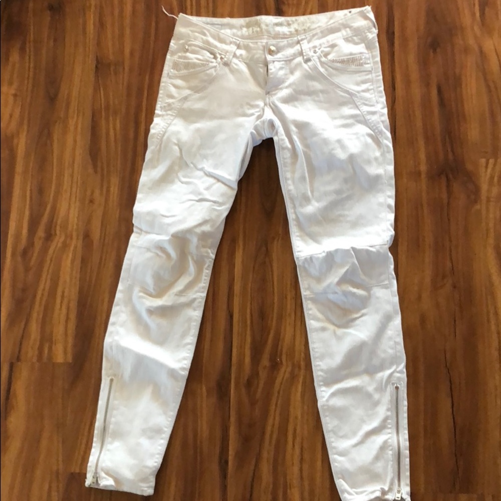Express Crystal studded white jeans